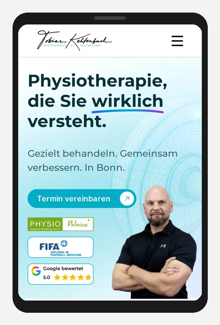 Startseite von tobias-kehlenbach.de auf dem Smartphone
