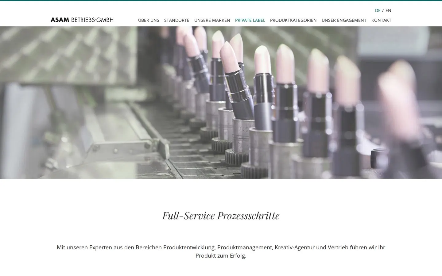 Screenshot asam-cosmetics.com/private-label