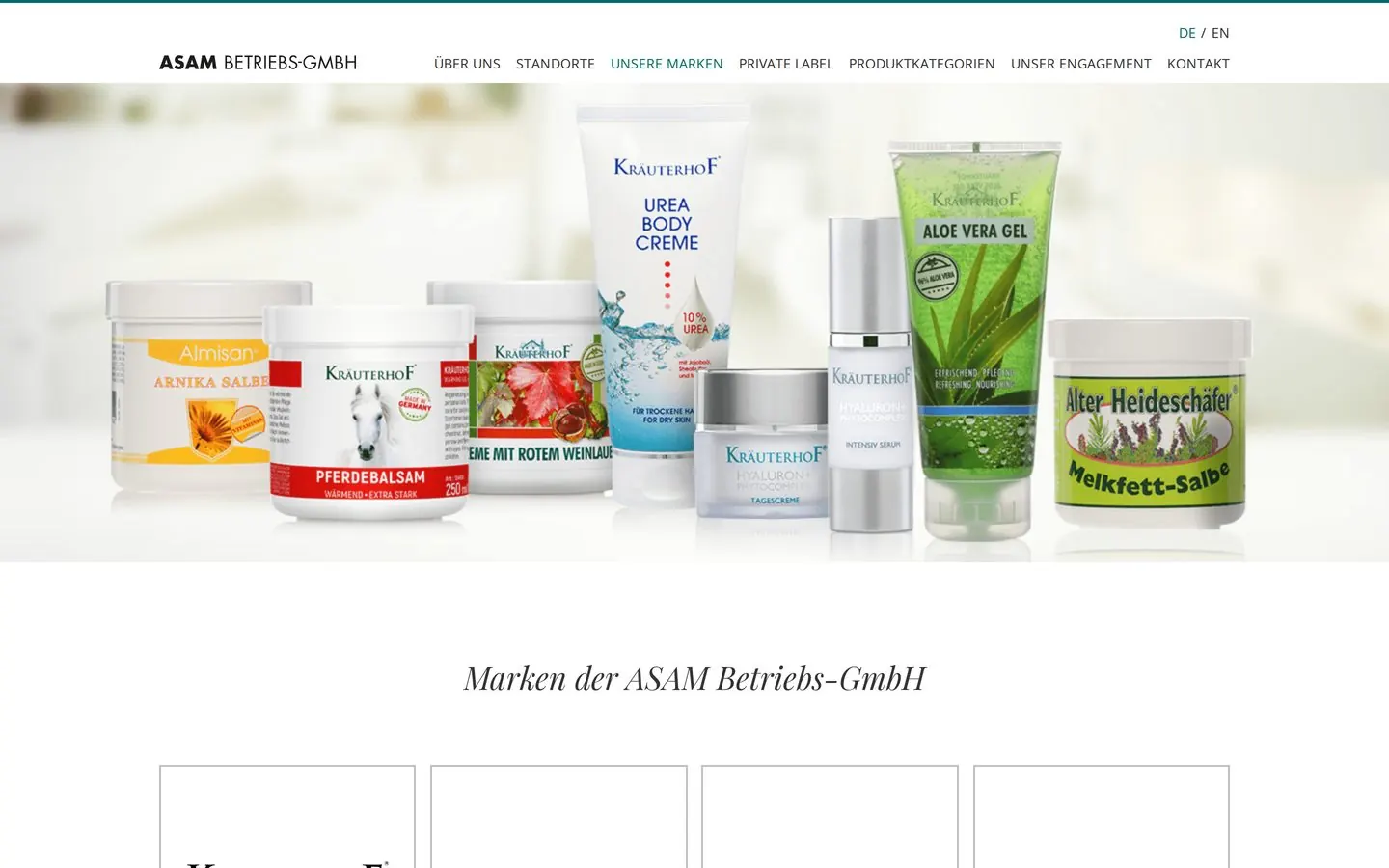 Screenshot asam-cosmetics.com/unsere-marken