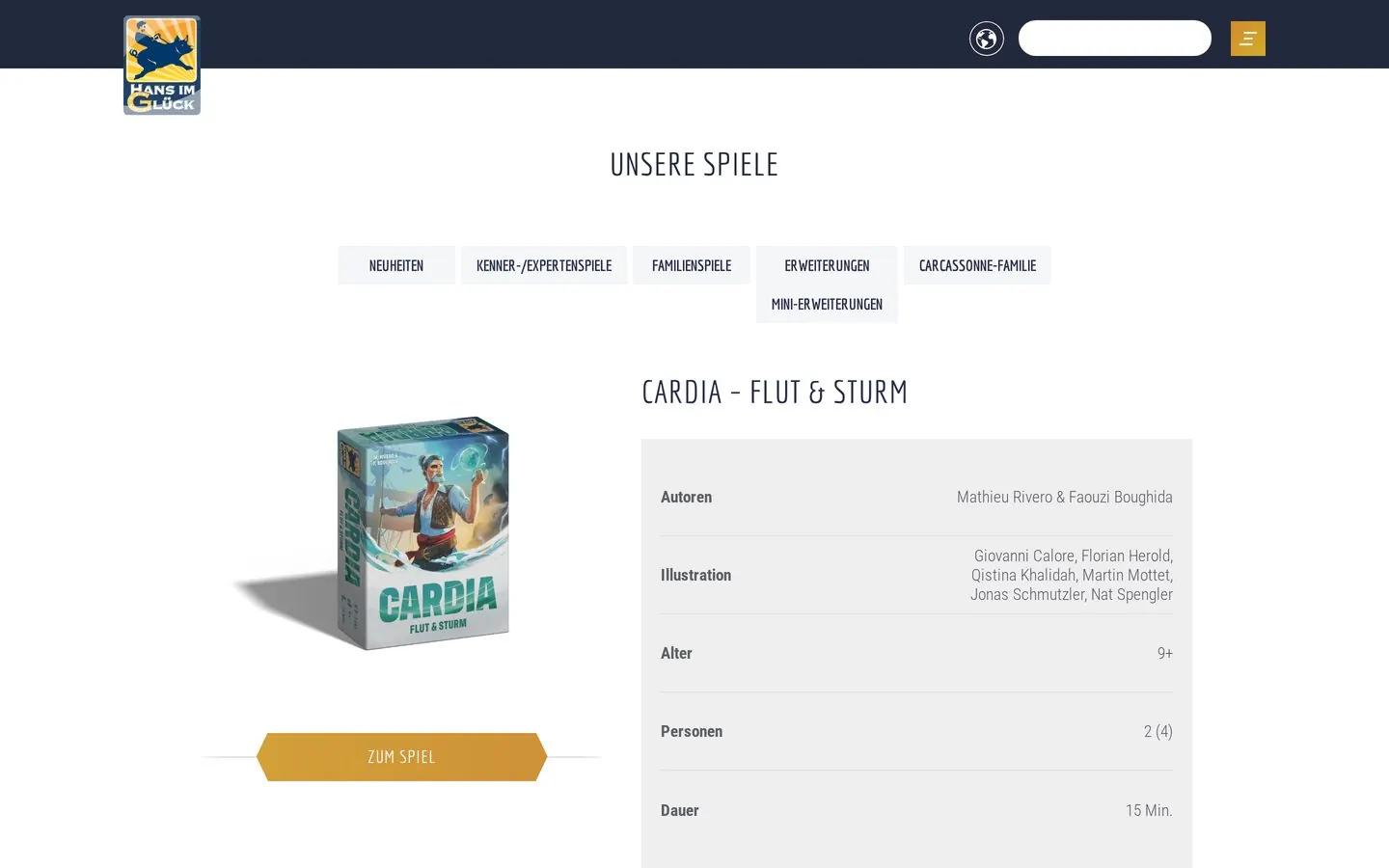 Screenshot hans-im-glueck.de/unsere-spiele