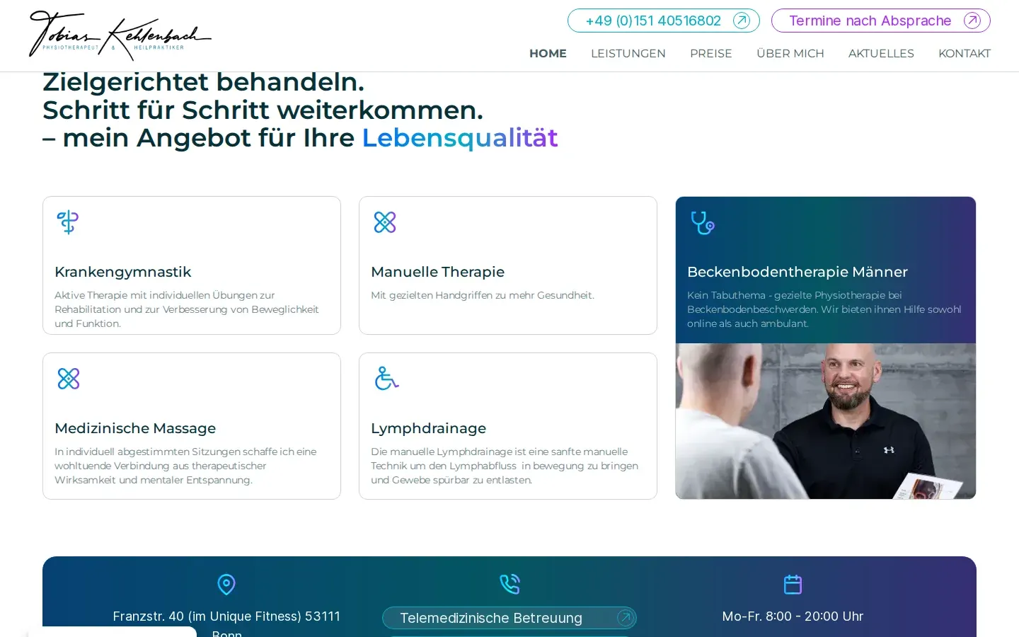 Screenshot tobias-kehlenbach.de, Startseite