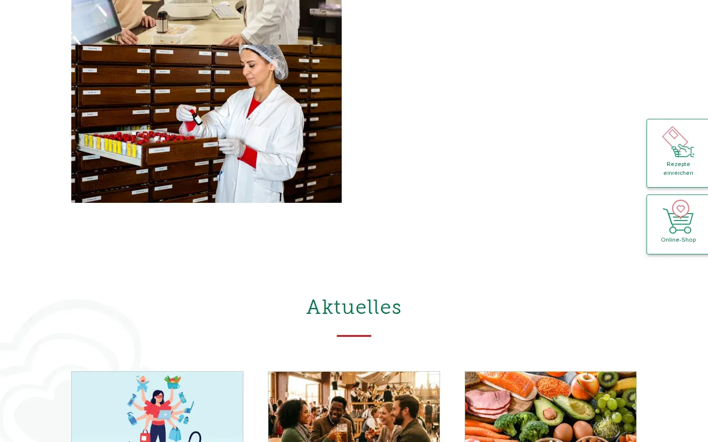 Screenshot kloesterl-apotheke.de, Startseite