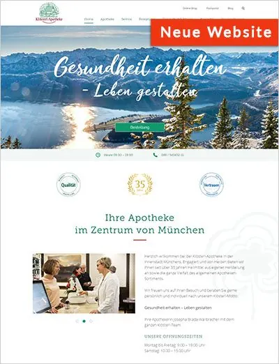 Neue Website Klösterl Apotheke