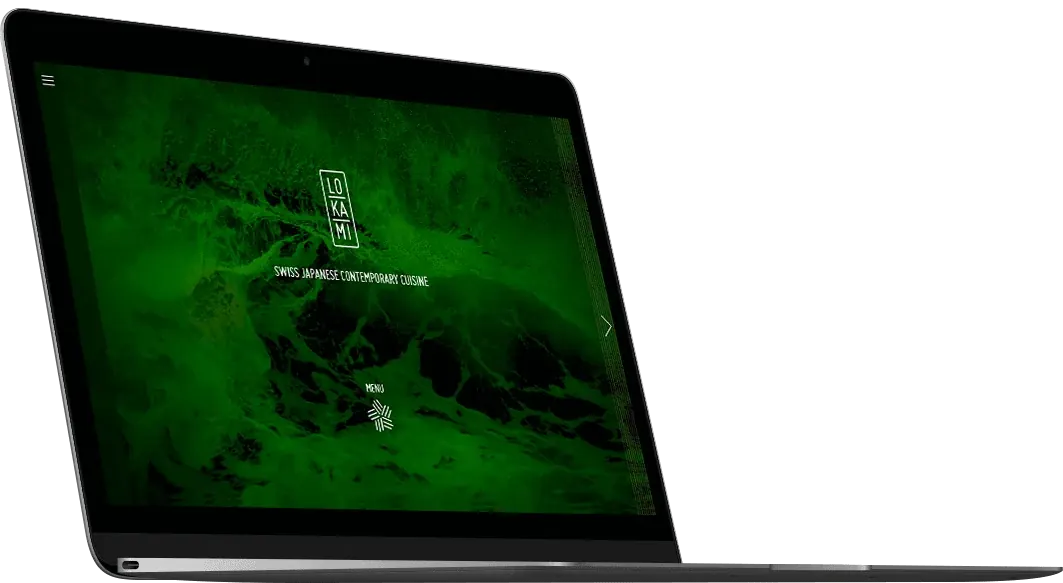 Website Lokami auf einem Laptop (Mockup)