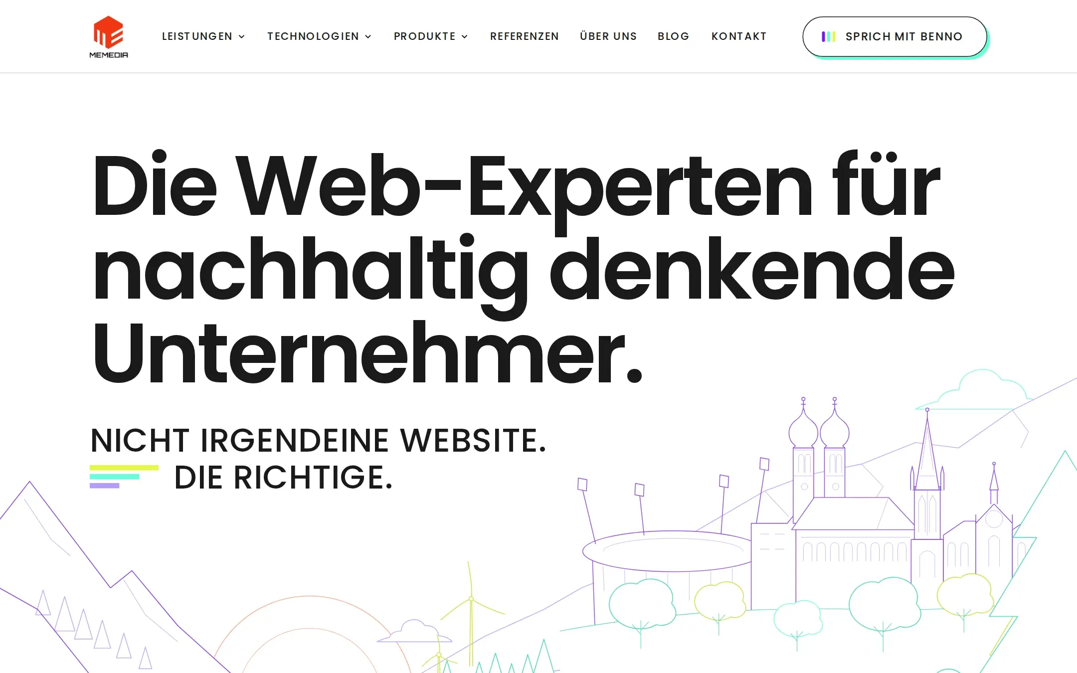 Screenshot der neuen Startseite von memedia.de