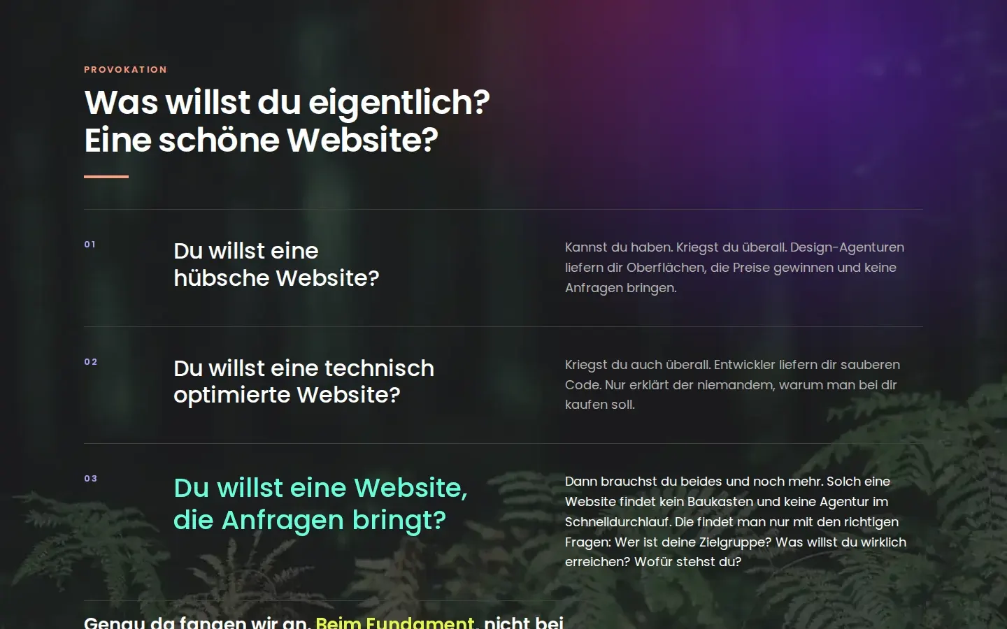 Screenshot memedia.de, Startseite