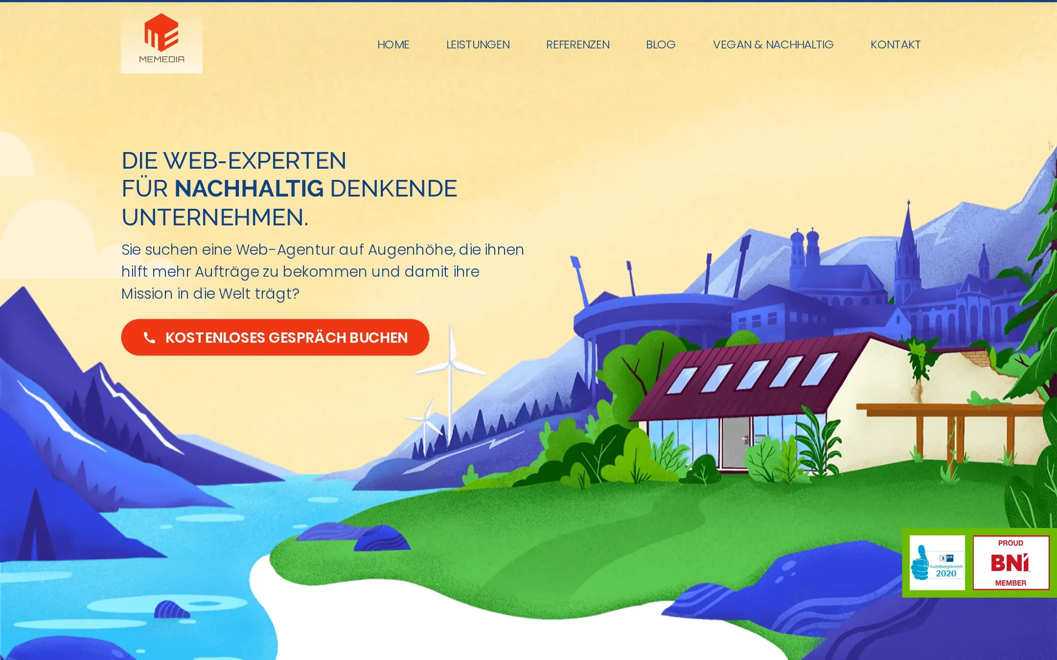 Screenshot der alten Startseite von memedia.de