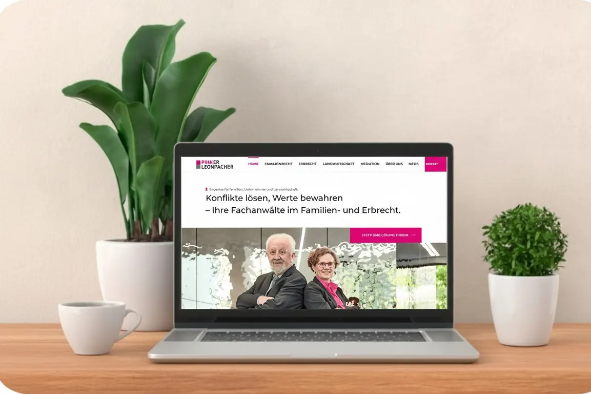 Pinker Leonpacher: Website-Motiv