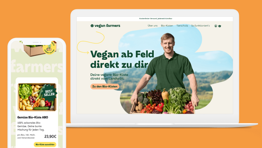 UX/UI und Umsetzung veganfarmers